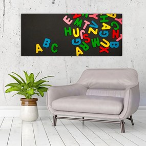 Obraz - farebné písmenká (120x50 cm)
