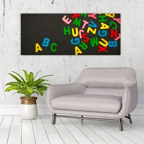 Obraz - farebné písmenká (120x50 cm)