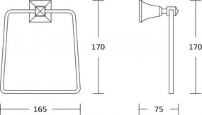 Mexen príslušenstvo, Dalia držiak na uteráky, zlatá, 7017332-50