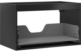 Mexen Box-A, závesná skrinka 80 cm, 1 zásuvka, čierna matná, 91AX0-0800-470-1-71