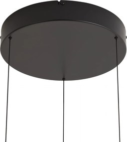 Moderná závesná lampa čierna s potlačou orechového dreva vrátane LED 3-stupňovo stmievateľná Easylift - Drew