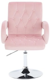 LuxuryForm DESIGN Stolička BOSTON VELUR na striebornom tanieri - svetlo ružová