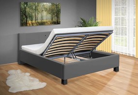 Nabytekmorava Moderná posteľ Luna 120x200 cm matrac: bez matrace, farebné čalúnenie: eko koža čierna, úložný priestor: bez úložného priestoru