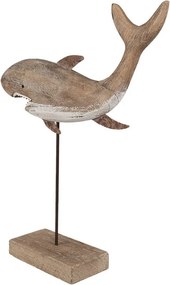 Drevená dekoratívna soška žralok Shark na podstavci - 34*8*39 cm