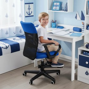 Detská stolička Neoseat MONKEY s podnožou — látka, čierna / tmavo modrá