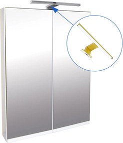 Comodo Zrkadlová skrinka Atica 60 ZS LED-G s osvetlením Any LED 30 G, zlatá