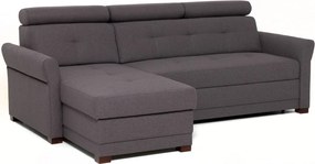 Rohová sedacia súprava Harris, tmavo šedá tkanina, ľavý roh