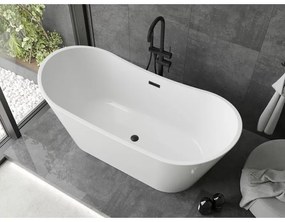 Mexen Montana, voľne stojaca vaňa 170 x 80 cm, biela, čierny matný prepad, 52011708000-70