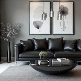 Luster na lanku ARCADIA 3xE27/60W/230V čierna/dymová