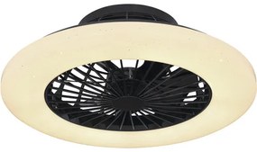 Stropný ventilátor Globo Travo Ø50 cm čierny/opál s LED osvetlením a diaľkovým ovládaním