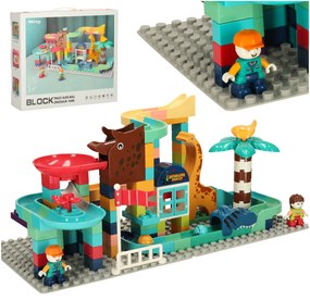 KIK Kreatívne stavebné bloky – guľôčková dráha 147 ks (Dinosaur Park, 3+)