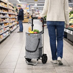Nákupná taška na kolieskach EASY, 50l, šedá Monzana