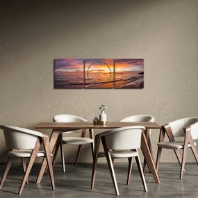 Obraz - Západ slnka (s hodinami) (90x30 cm)