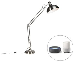 Inteligentná stojaca lampa oceľ vrátane Wifi A60 - Hobby