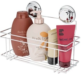 Samodržiaca kovová kúpeľňová polička v striebornej farbe Bestlock Bath – Compactor