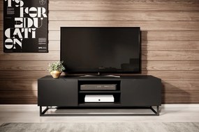 TV skrinka Loftia Mini s kovovým podstavcom - čierny/čierny mat