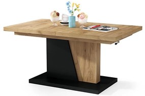 Rozkladací konferenčný stôl so zvíhacou doskou NINO dub craft/čierna