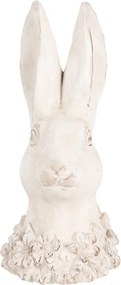 Béžová antik cementová busta králik - 11*11*24 cm