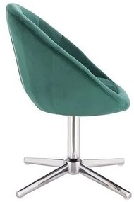 LuxuryForm DESIGN Kreslo VERA VELUR na striebornom kríži - zelené