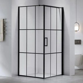BPS-koupelny Štvorcový sprchový kút BS13A 80x80 čierna/transparent + vanička ST02A BL čierna