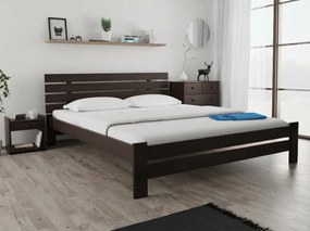 Posteľ PARIS zvýšená 160x200 cm, orech Rošt: S latkovým roštom, Matrac: Matrac DELUXE 10 cm