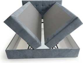 Čalúnená posteľ boxspring DIRELIS TRINITY 180x200 cm sivá Matrac: Bonell pružinová matrac