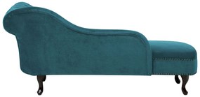Modrozelená pohodlná zamatová leňoška pravá NIMES Beliani