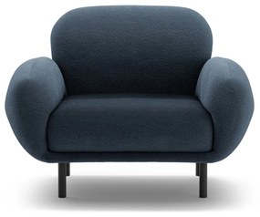 Tmavomodré kreslo z textílie buklé Poppy – Micadoni