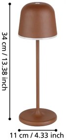 Eglo 900459 -LED Stmievateľná vonkajšia lampa MANNERA 2,2W/5V 1800mAh hnedá IP54
