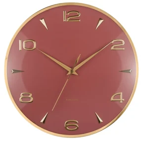 Dizajnové nástenné hodiny Karlsson 6017RD červené,priemer 40 cm