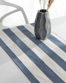 Bežec s volánom 40x160 cm farba produktu modrá látka vzorované