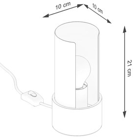 Stolná lampa Flash, 1x biele kovové tienidlo