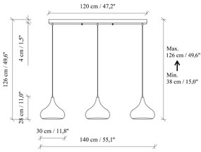 Luster na lanku MUBA 3xE27/40W/230V čierny