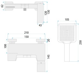 Rea Joe, vaňová batéria s ručnou sprchovou súpravou, zlatá matná, REA-B8992