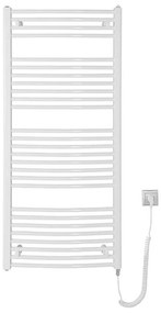 Aqualine - Kúpeľňový elektrický radiátor ORBIT-E 600W/230V 132 cm biela oblý