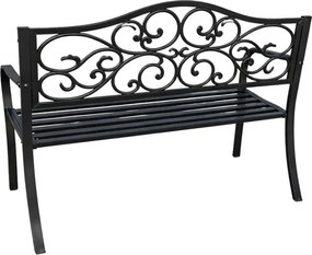 Lean Záhradná kovová lavička – 127cm, čierna