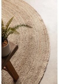Obojstranný jutový okrúhly koberec v prírodnej farbe ø 100 cm Braided Grey – Hanse Home