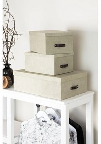 Súprava 3 béžových úložných škatúľ Bigso Box of Sweden Inge