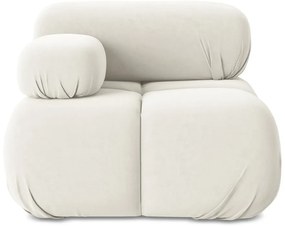 Biely zamatový modul pohovky (ľavý roh) Lokua – Makamii