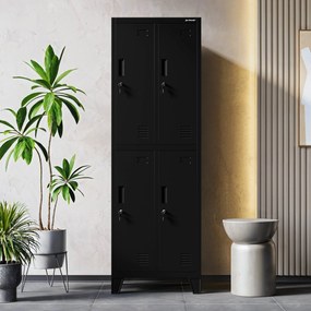 Dvojitá pracovná šatníková skriňa čierna, 559x1720x450 mm: BARTEK 2 Plus