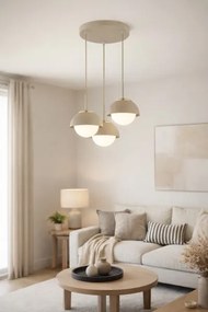 Brilagi - Závesný luster na lane COSMO 3xE27/60W/230V béžová/zlatá