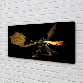 Obraz canvas ohnivého draka 125x50 cm