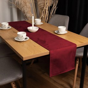 Biante Behúň na stôl/imitácia brúsenej kože Alcantara ALC-018 Vínovo červený 45x180 cm