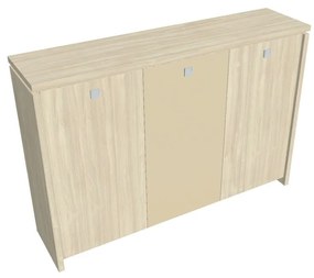 Stredná šatníková skriňa Verno 188 x 46 x 130 cm, kombinované dvere, agát / vanilka