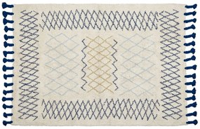 Bavlnený koberec 160 x 230 cm béžová/modrá ERZINCAN Beliani