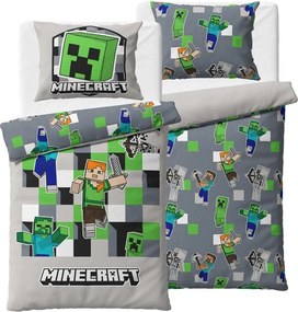 TipTrade Bavlnené obliečky 140x200 + 70x90 cm - Minecraft Objav svoj svet