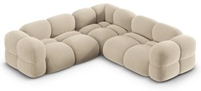 Béžová zamatová rohová pohovka Loretto – Cosmopolitan Design