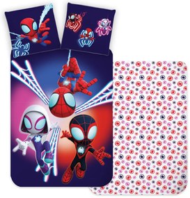 DETSKÉ BAVLNENÉ OBLIEČKY SPIDEY 100X135 CM, 1KS 40X60 CM VZOROVANÉ