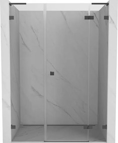 Mexen Lunar L, Otočné pravé sprchové dvere 125 cm, 8mm číre sklo, brúsený grafit profil, 834SL-125-050-66-00-P