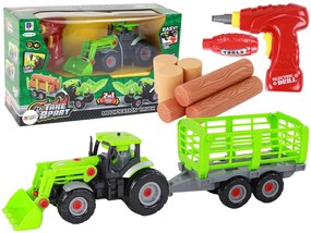 Lean Toys Šrobovací traktor s vlečkou